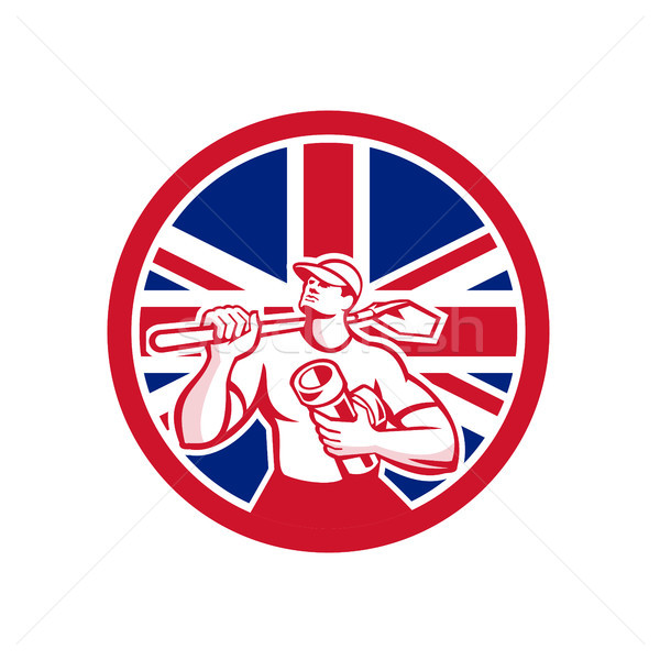 British Drainlayer Union Jack Flag Icon Stock photo © patrimonio