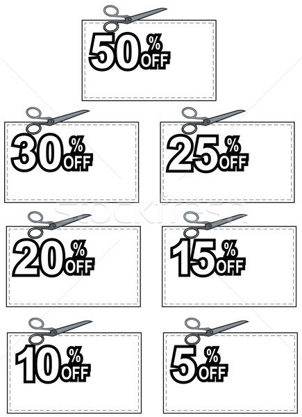 Scissors Cutting Coupon Per Cent Sign Stock photo © patrimonio