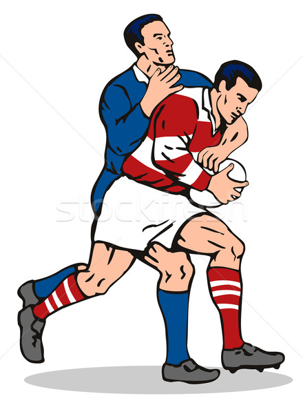 Stock photo: Rugby Player Tackling