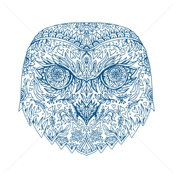 Snowy Owl Head Mandala Stock photo © patrimonio