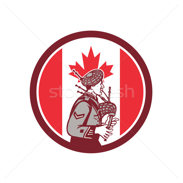 Canadian Bagpiper Canada Flag Icon Stock photo © patrimonio