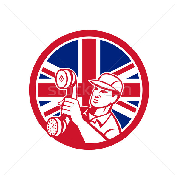 Britanic telefon instalare repara tehnician icoană Imagine de stoc © patrimonio