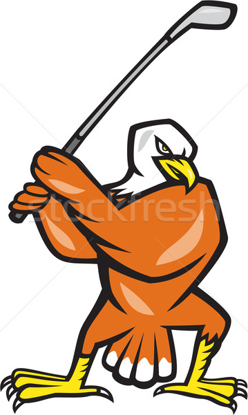 American Bald Eagle Playing Golf Cartoon Stock photo © patrimonio