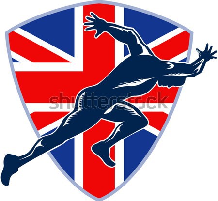 Knight with sword shield GB British Flag Stock photo © patrimonio