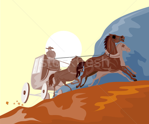 Wild West Stagecoach Retro Stock photo © patrimonio