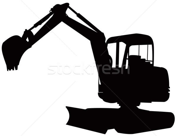 Mechanical Digger Excavator Retro Stock photo © patrimonio
