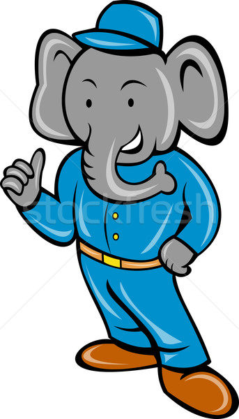 Cartoon olifant poseren geïsoleerd witte werknemer Stockfoto © patrimonio
