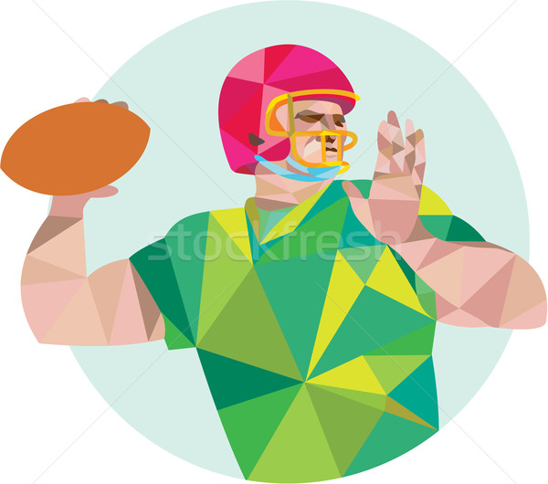 American Football QB Throwing Ball Low Polygon Stock photo © patrimonio