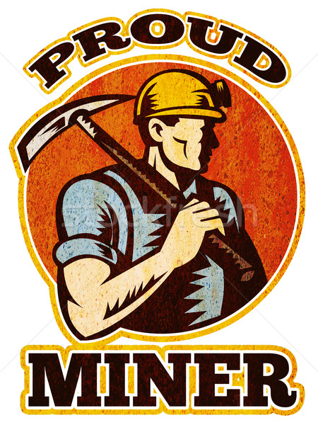 coal miner pick axe retro Stock photo © patrimonio