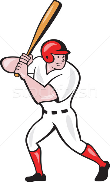 Baseball Player Batting Side Isolated Cartoon Stock photo © patrimonio