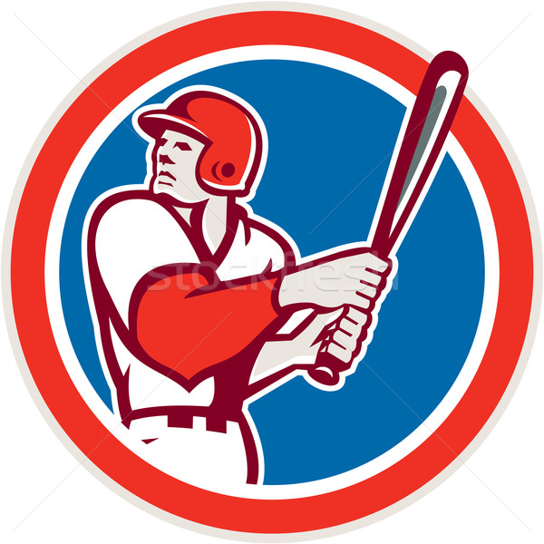 American Baseball Player Batter Hitter Circle Retro Stock photo © patrimonio