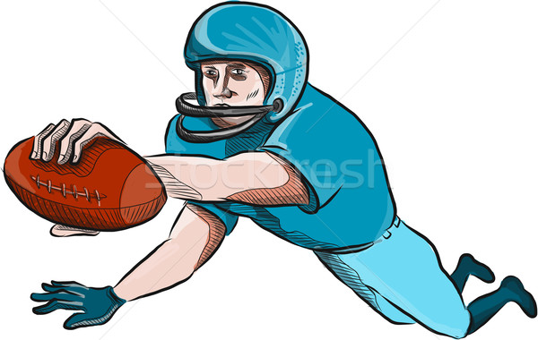 American Football Player Touchdown Drawing Stock photo © patrimonio