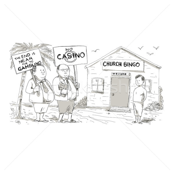 Samoan Church Preacher Protesting Cartoon Stock photo © patrimonio