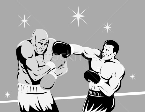 Boxeur illustration style rétro sport boxe [[stock_photo]] © patrimonio