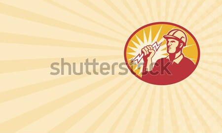 Stock photo: Electrician Power Line Worker Lightning Bolt
