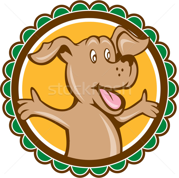 Dog Arms Out Rosette Cartoon Stock photo © patrimonio