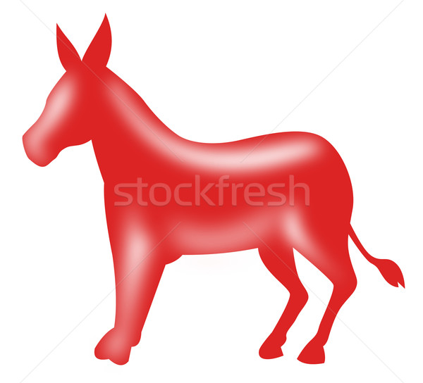 Democrat donkey red 3D style Stock photo © patrimonio