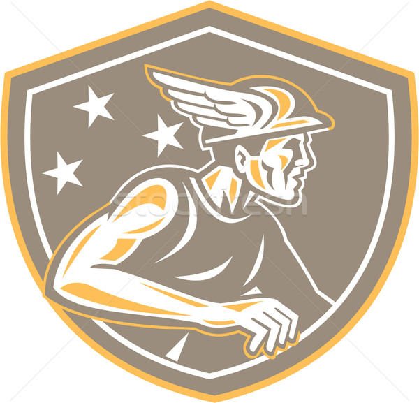 Mercury Looking Side Shield Retro Stock photo © patrimonio