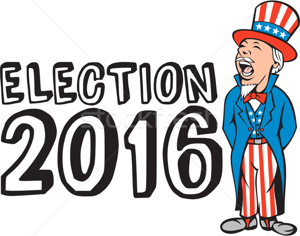Election 2016 Uncle Sam Shouting Retro Stock photo © patrimonio