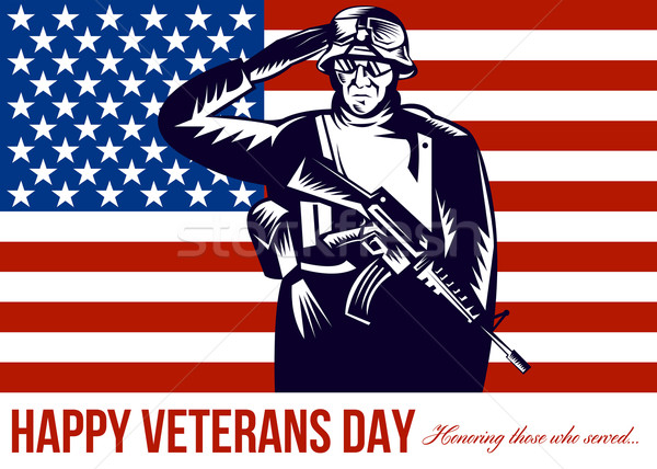 Tag Grußkarte Plakat Illustration militärischen Stock foto © patrimonio