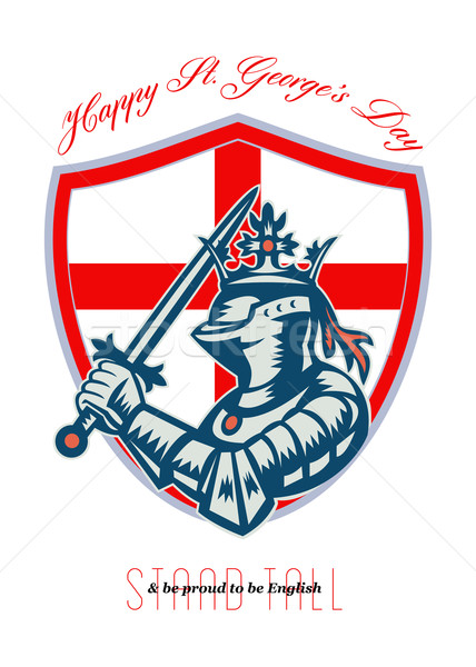 Proud to Be English Happy St George Day Shield Card Stock photo © patrimonio