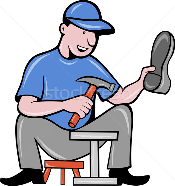 shoemaker cobbler shoe repair working Stock photo © patrimonio