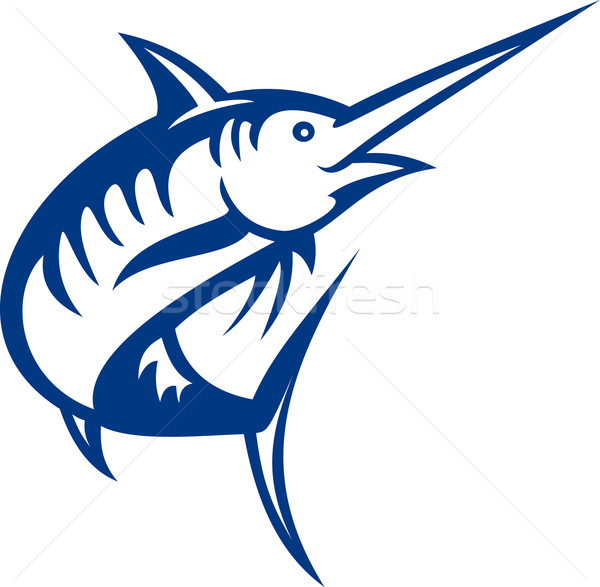 Mavi balık atlama örnek yalıtılmış beyaz Stok fotoğraf © patrimonio