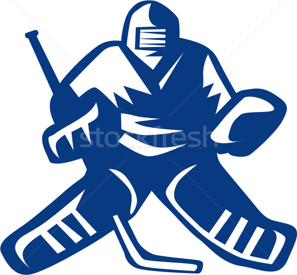 Ice Hockey Goalie Retro Stock photo © patrimonio