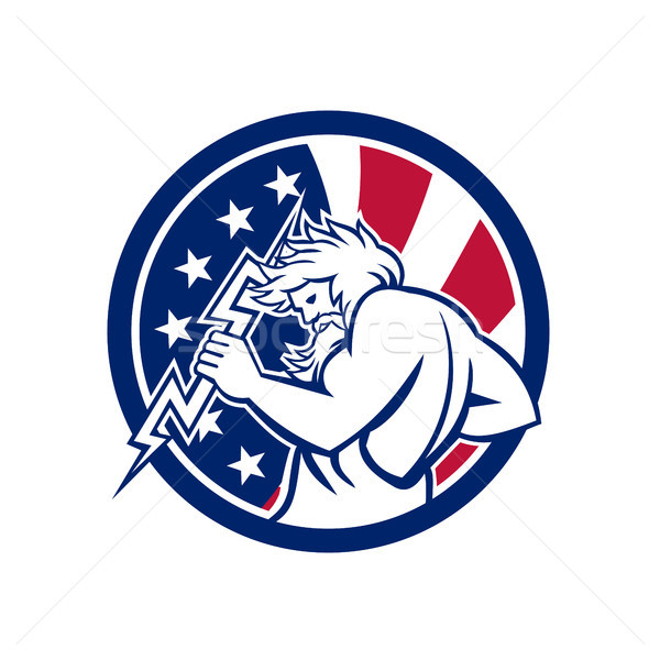 USA banderą ikona w stylu retro ilustracja Zdjęcia stock © patrimonio