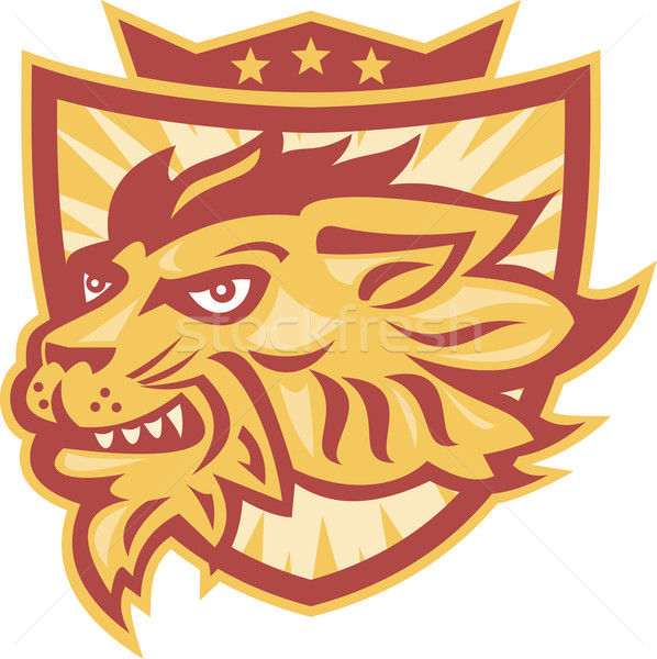 Lion Mascot Head Shield  Stock photo © patrimonio