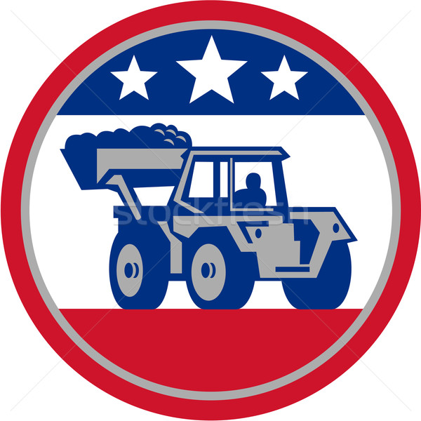 美國人 機械 挖掘機 復古 插圖 施工 商業照片 © patrimonio