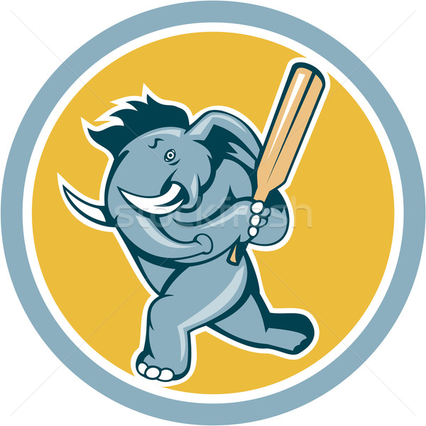 Elephant Batting Cricket Bat Cartoon Stock photo © patrimonio