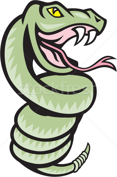Rattle Snake Coiling Up Cartoon Stock photo © patrimonio