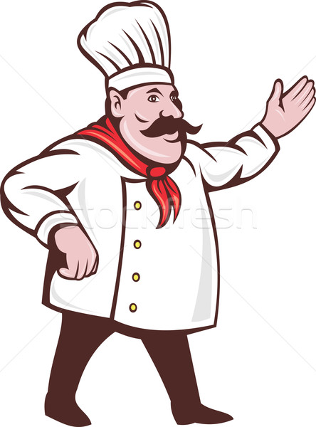 cartoon italian chef with mustache Stock photo © patrimonio