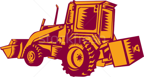 Mechanical Digger Excavator Woodcut Stock photo © patrimonio
