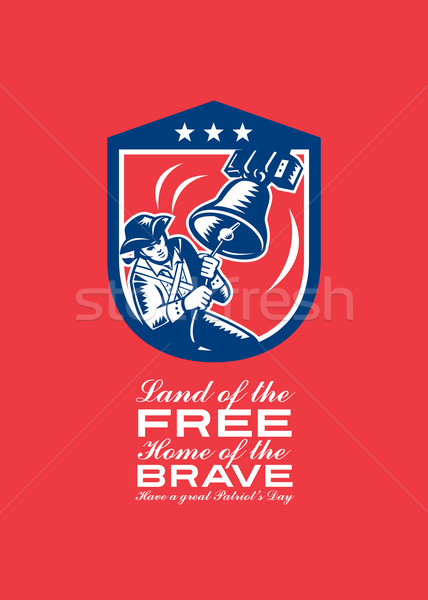 Patriots Day Greeting Card American Patriot Ringing Liberty Bell  Stock photo © patrimonio