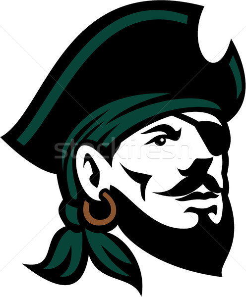 Pirate Head Eyepatch Looking Up Retro Stock photo © patrimonio