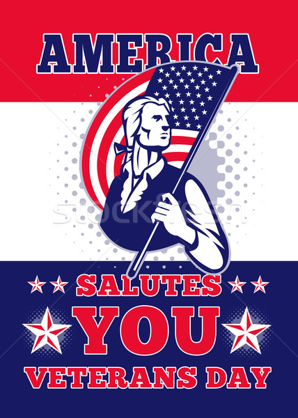 Amerikan vatansever gün poster tebrik kartı örnek Stok fotoğraf © patrimonio