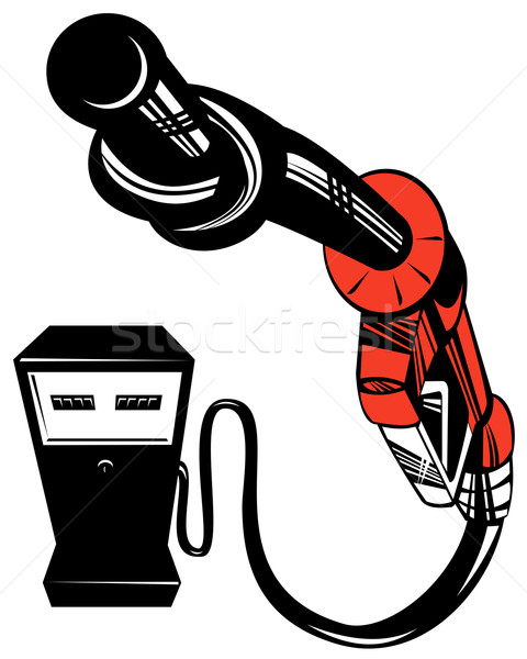 Kraftstoffpumpe Station Düse Retro Illustration Gas Stock foto © patrimonio