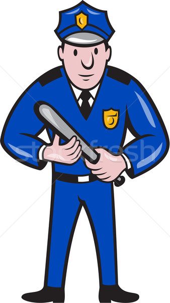 Stock photo: Policeman With Night Stick Baton Standing