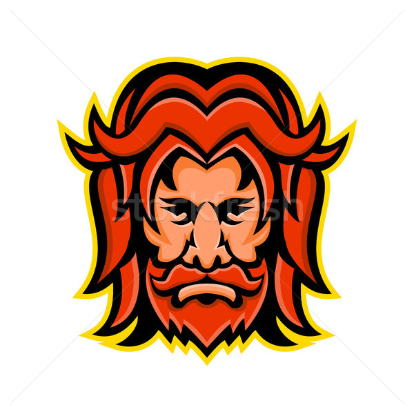 Deus mascote ícone ilustração cabeça mitologia Foto stock © patrimonio