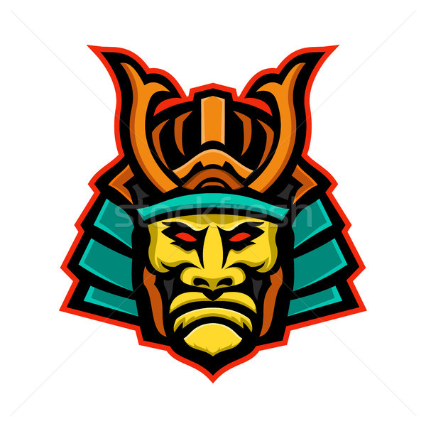 Samurai guerreiro cabeça mascote ícone ilustração Foto stock © patrimonio