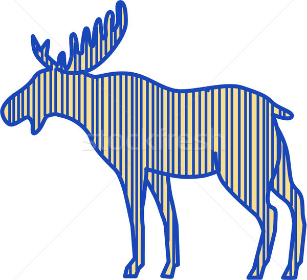 Stock photo: Moose Silhouette Drawing