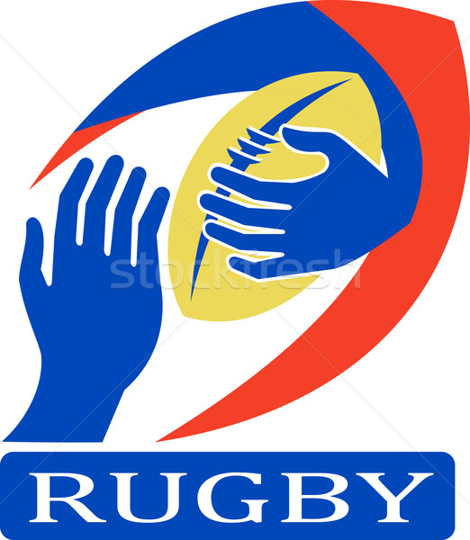 Stock photo: rugby ball hand holding