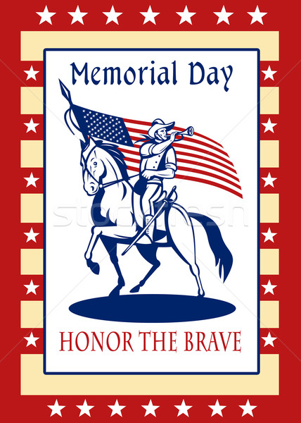Stock photo: American Patriot Memorial Day Poster Greeting Card