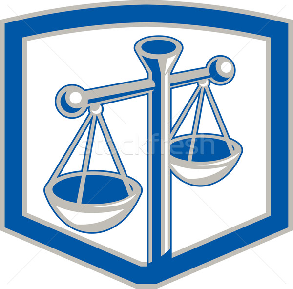 Scales of Justice Shield Retro Stock photo © patrimonio