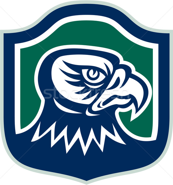 Falcon Head Side Shield Retro Stock photo © patrimonio