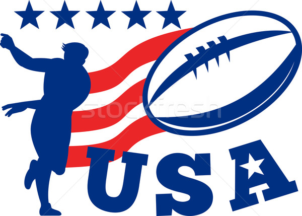 American USA Rugby Player passing Ball  Stock photo © patrimonio