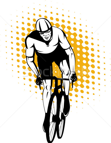 Ciclista equitazione bicicletta fronte view illustrazione Foto d'archivio © patrimonio