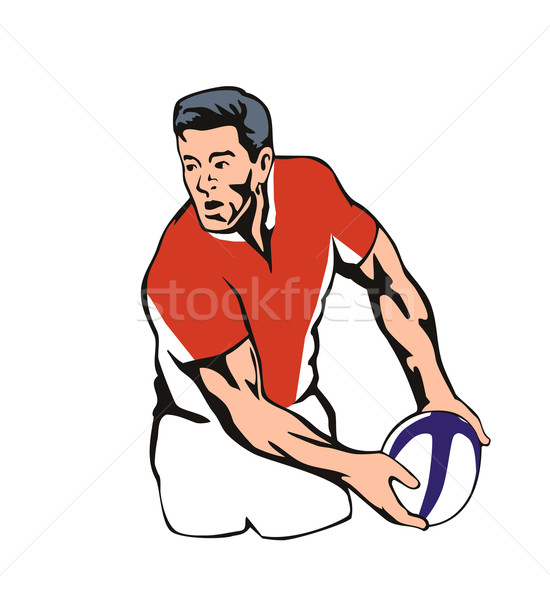 Rugby player passing ball Stock photo © patrimonio